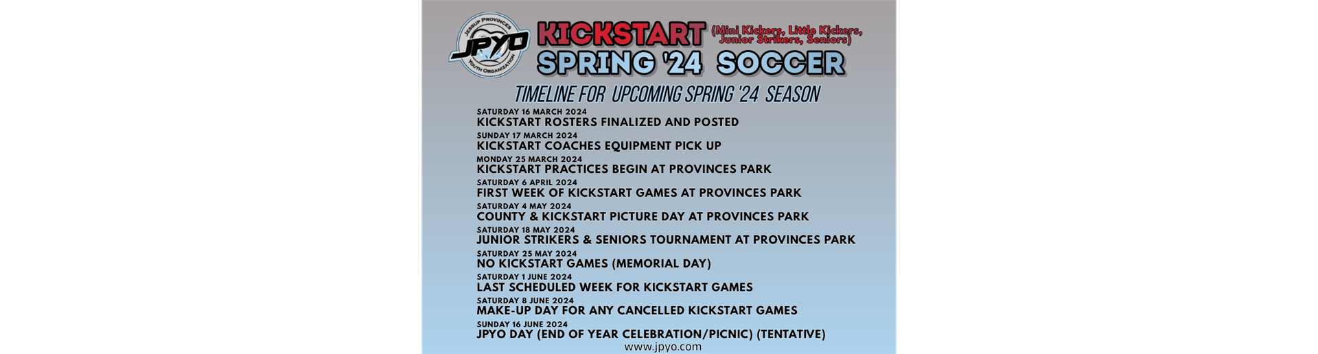 KickStart Spring '24 Timeline