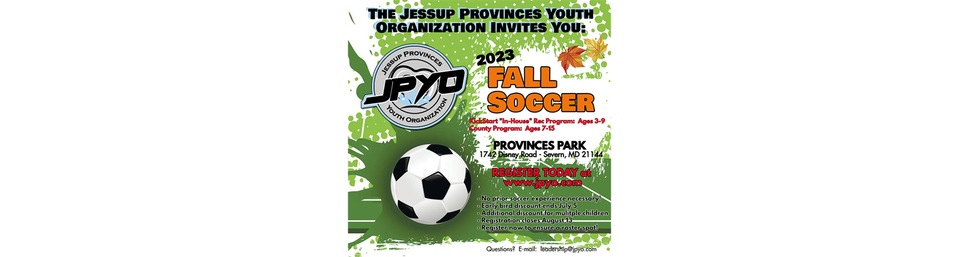 Fall '23 Soccer Registration